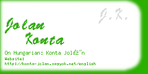 jolan konta business card